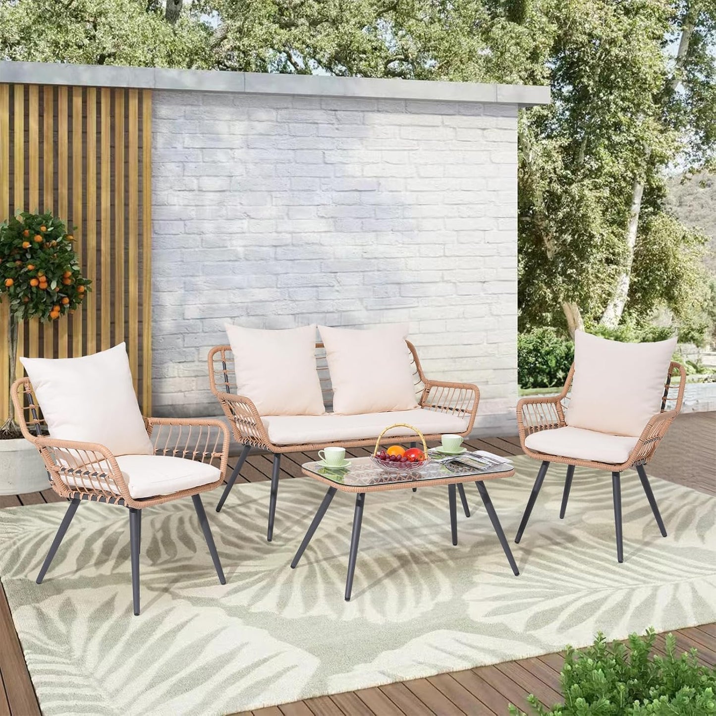 Verano Garden 4 Pieces Patio Furniture Set for Outdoor Relaxation