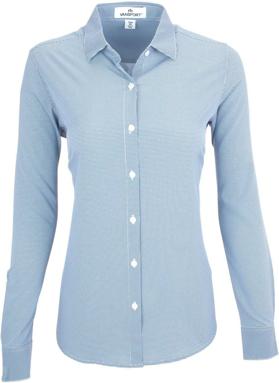 Women's Sandhill Dress Shirt with Mini-Check Stretch Poplin
