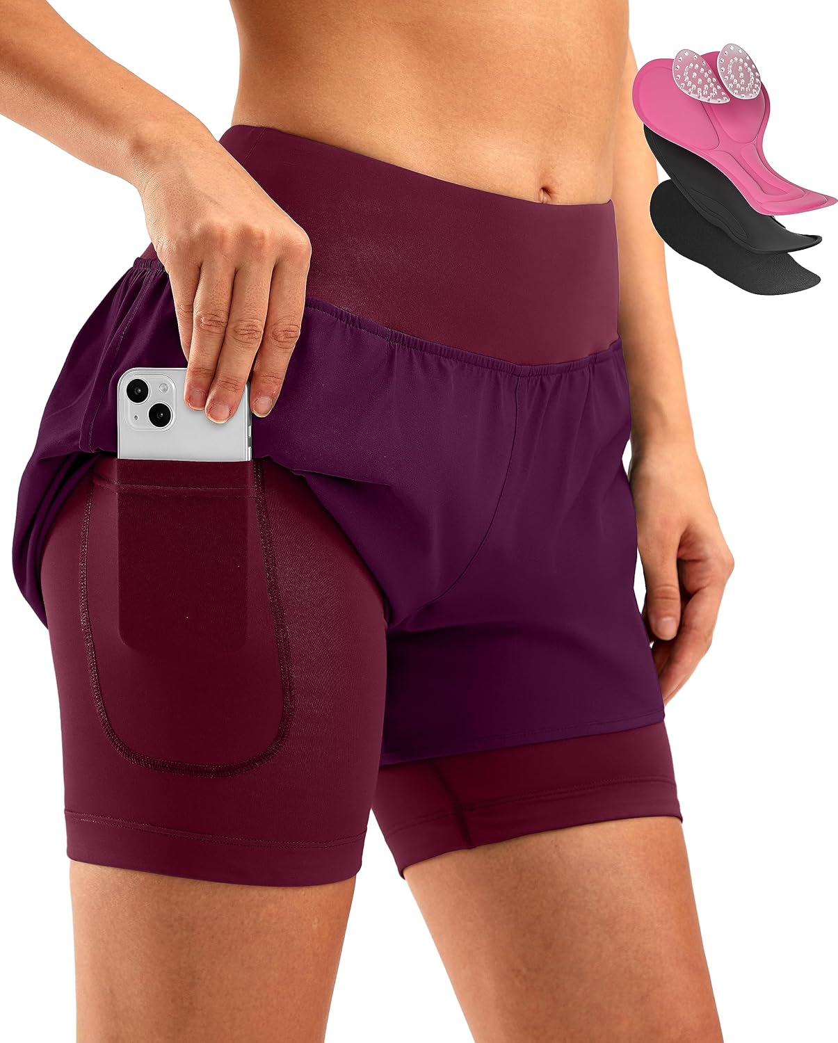 Bikewa Women's Mountain Bike Shorts with 4D Padding for Comfort