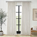 102 in Pinch Pleated Linen Blackout Curtains - Double Layer Darkening