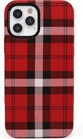 Casely iPhone 12/12 Pro Case As if! Red Plaid - Bold Protection