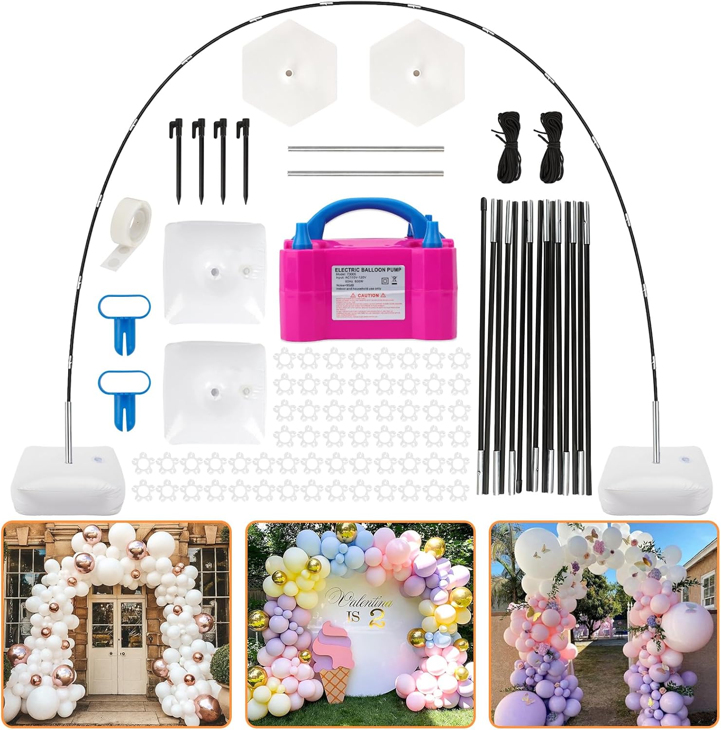 RUBFAC Balloon Arch Kit with Pump for Stunning Party Decor