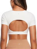 CRZ YOGA Open Back Crop Top: Butter-Soft & Stylish