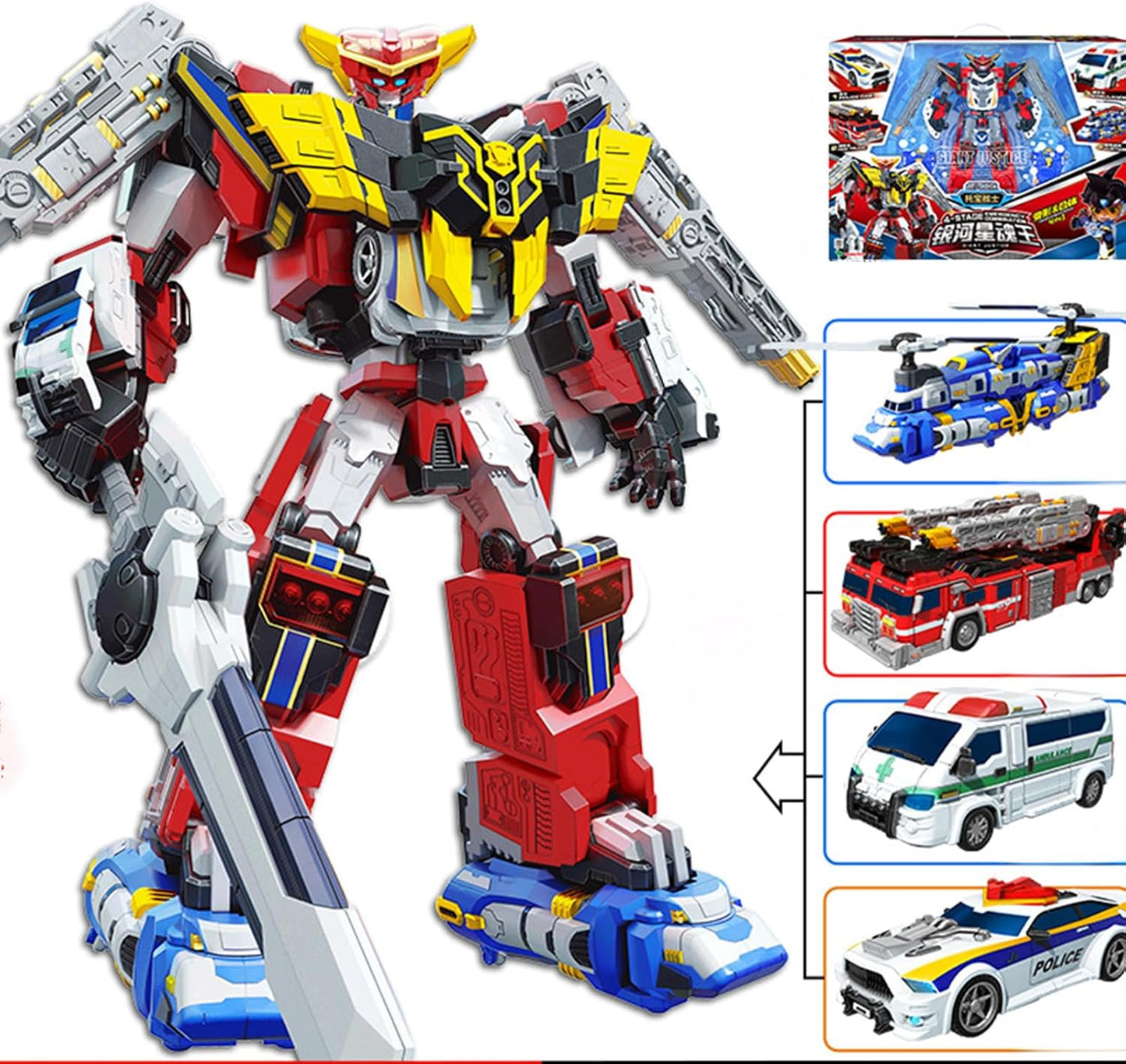Transformable Astro Robot Toy - 6-in-1 Big Car, Ideal Holiday Gift for Kids 3-12! 