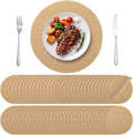 Round Burlap Placemats 11.8 in Set of 100 - Rustic Reusable Table Mats