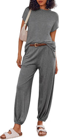 Two Piece Outfits Lounge Sets for Women Knit Sweater & Jogger
