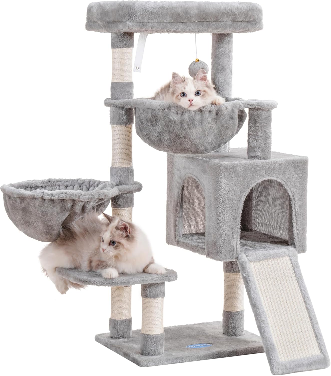 Hey-brother Cat Tree with Cozy Hammocks and Padded Bed