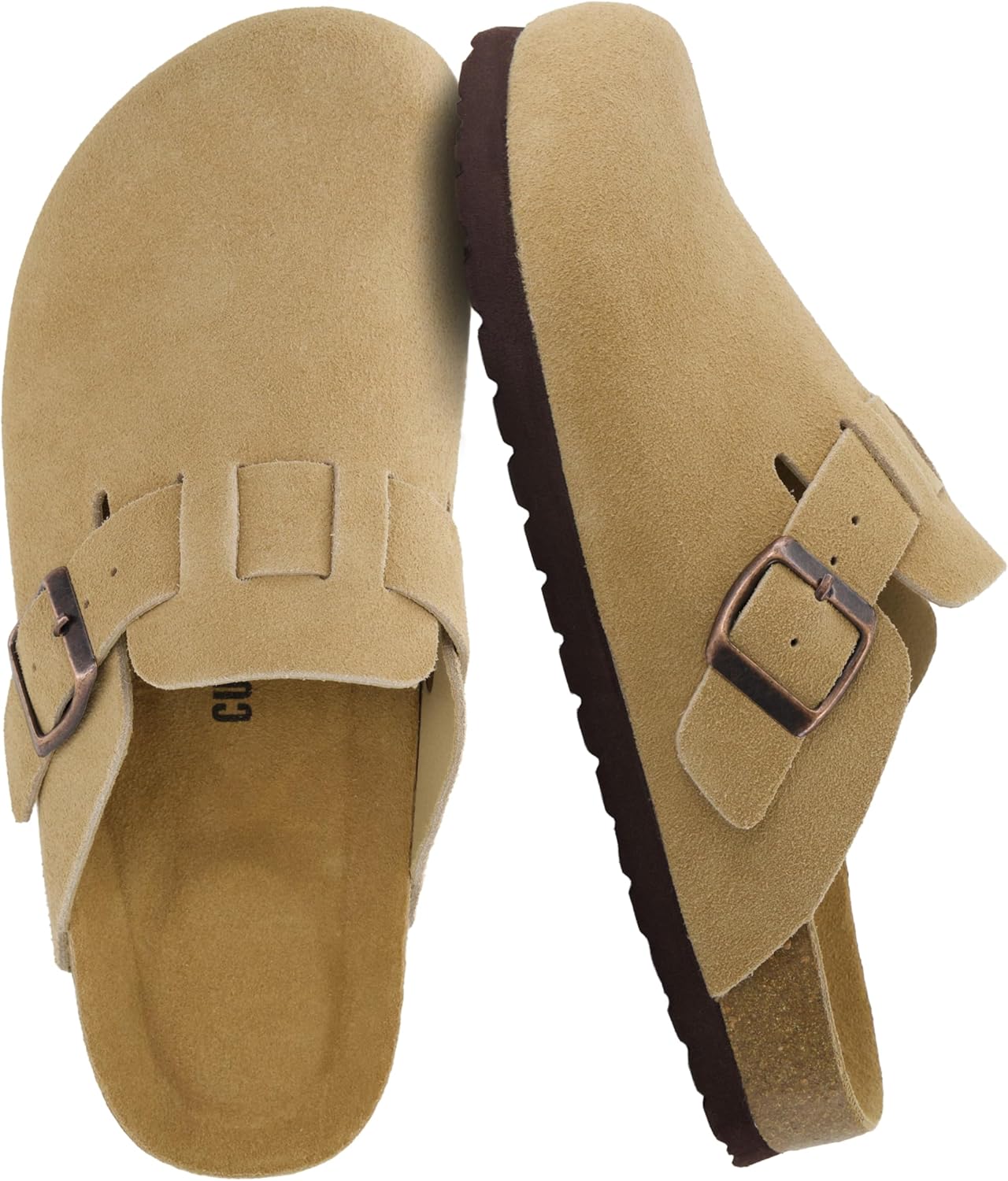 CUSHIONAIRE Hana Genuine Leather Suede Classic Clog for Women