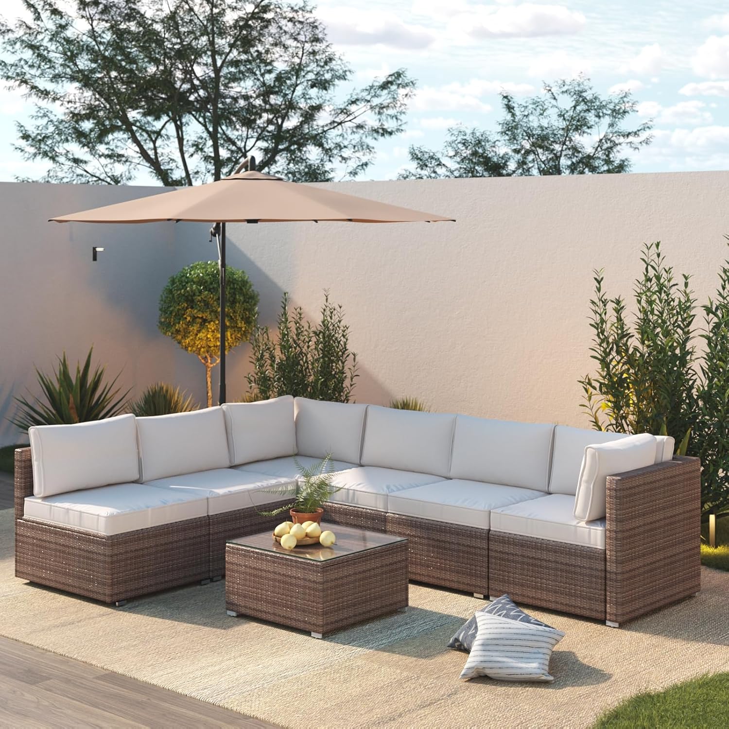 7 Piece Patio Furniture Set for All-Weather Outdoor Comfort