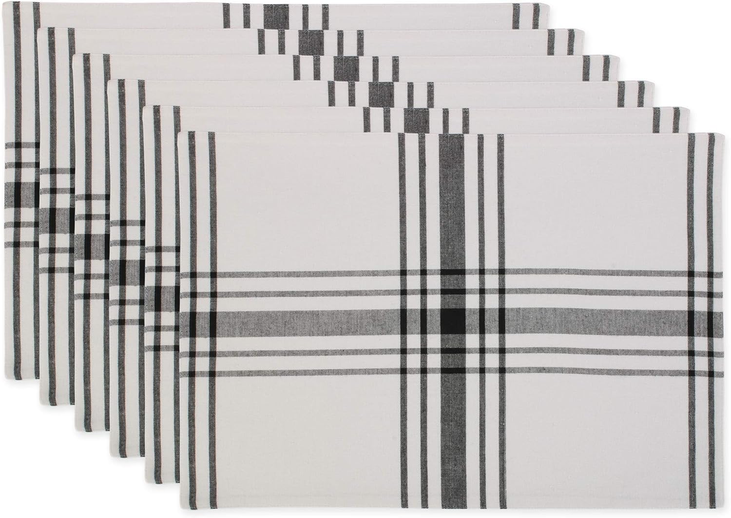 DII Home Sweet Farmhouse Plaid Tabletop Collection Placemat Set