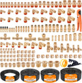 CheeMuii 156 PCS Brass DOT Air Line Fittings Kit for Pneumatics