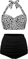 Women Vintage Polka Dot High Waisted Bikini Set - Retro Fit