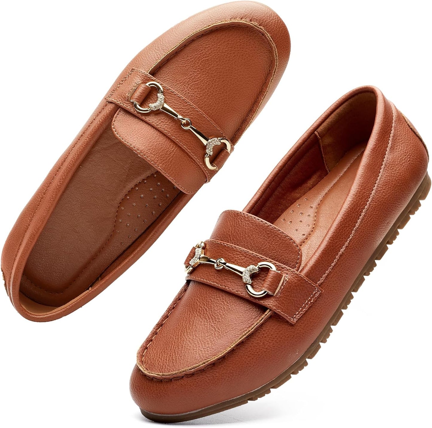 Women's Wide Loafers Casual Slip on Flat Shoes for Comfort