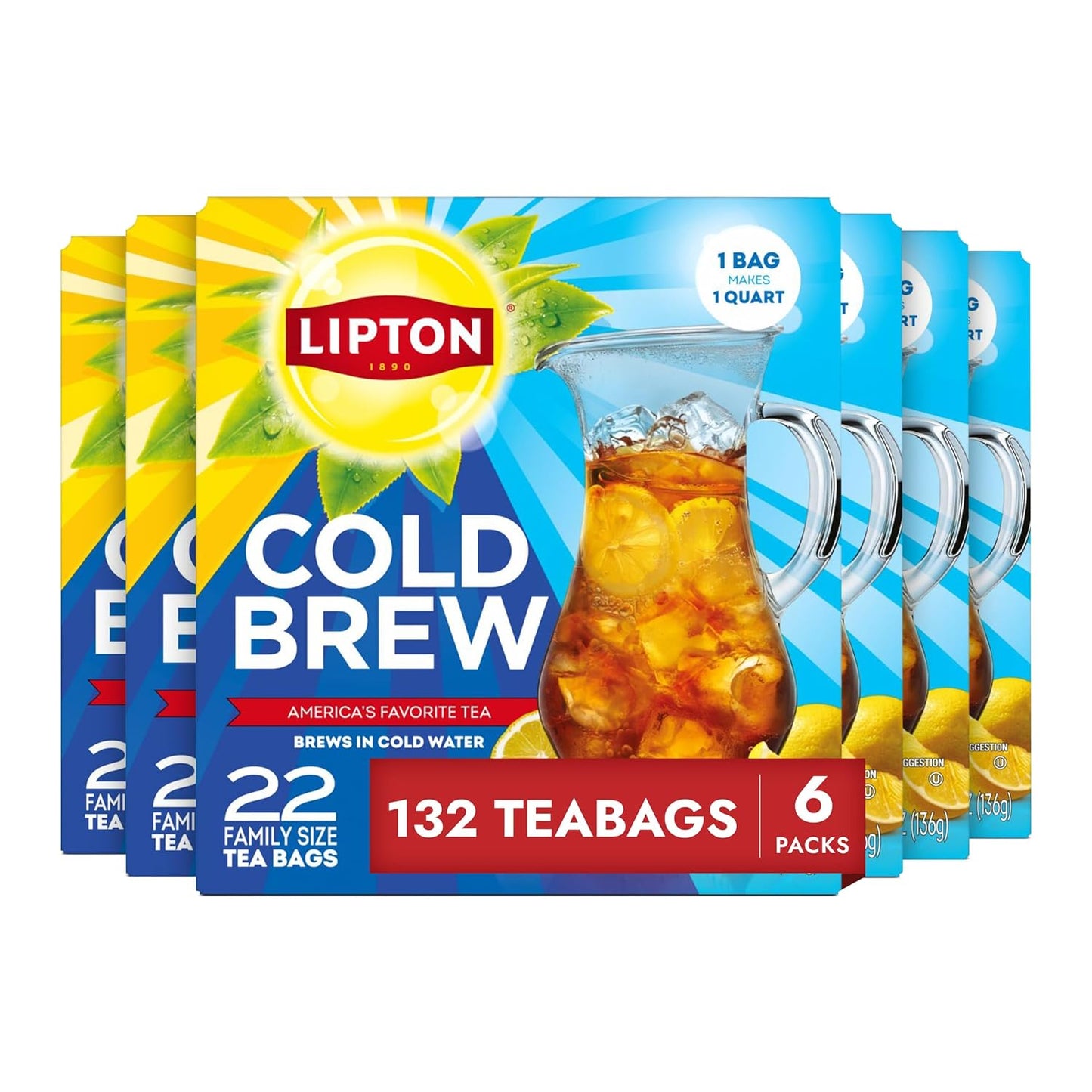 Lipton Cold Brew Iced Tea Bags for Refreshing Summer Drinks