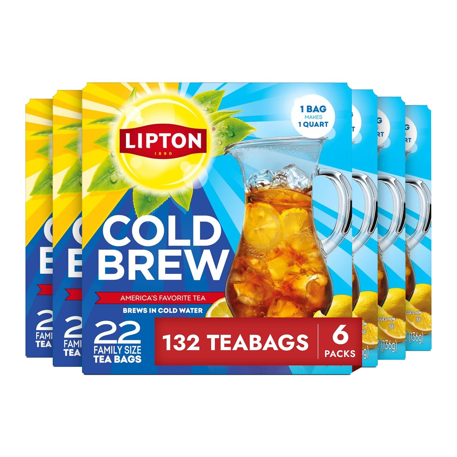 Lipton Cold Brew Iced Tea Bags for Refreshing Summer Drinks