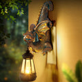 Garden Dragon Statue with Solar Light Outdoor Decor - Whimsical Accent