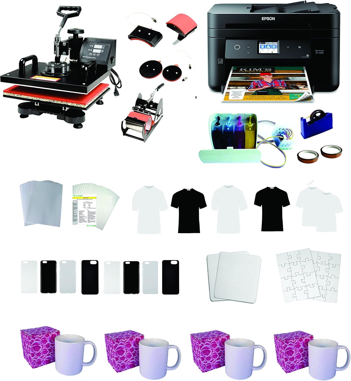 DAVACE Pro 5in1 Heat Press Kit - Sublimate Any Material!