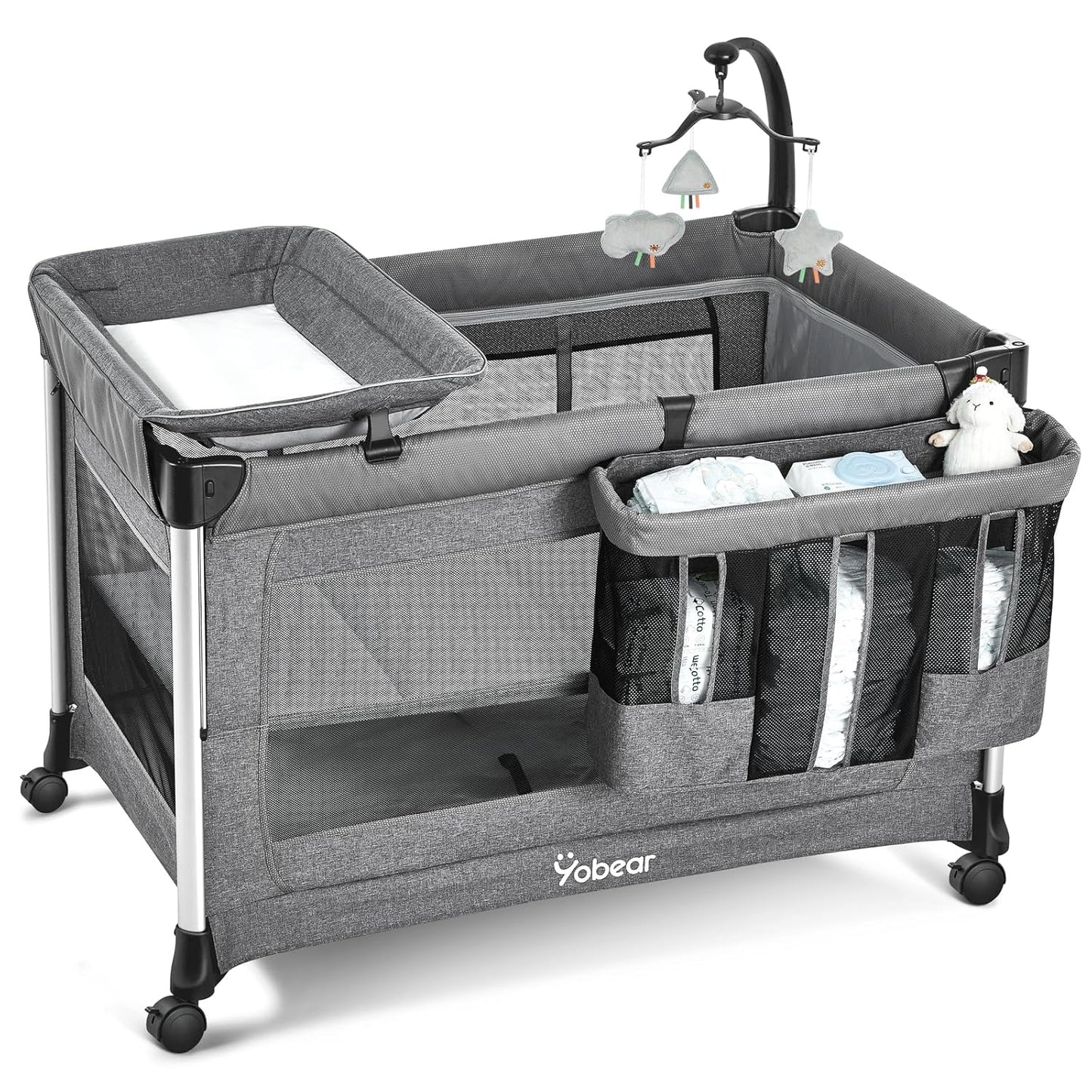 4-in-1 Baby Bassinet with Mattress - Versatile Playard Design