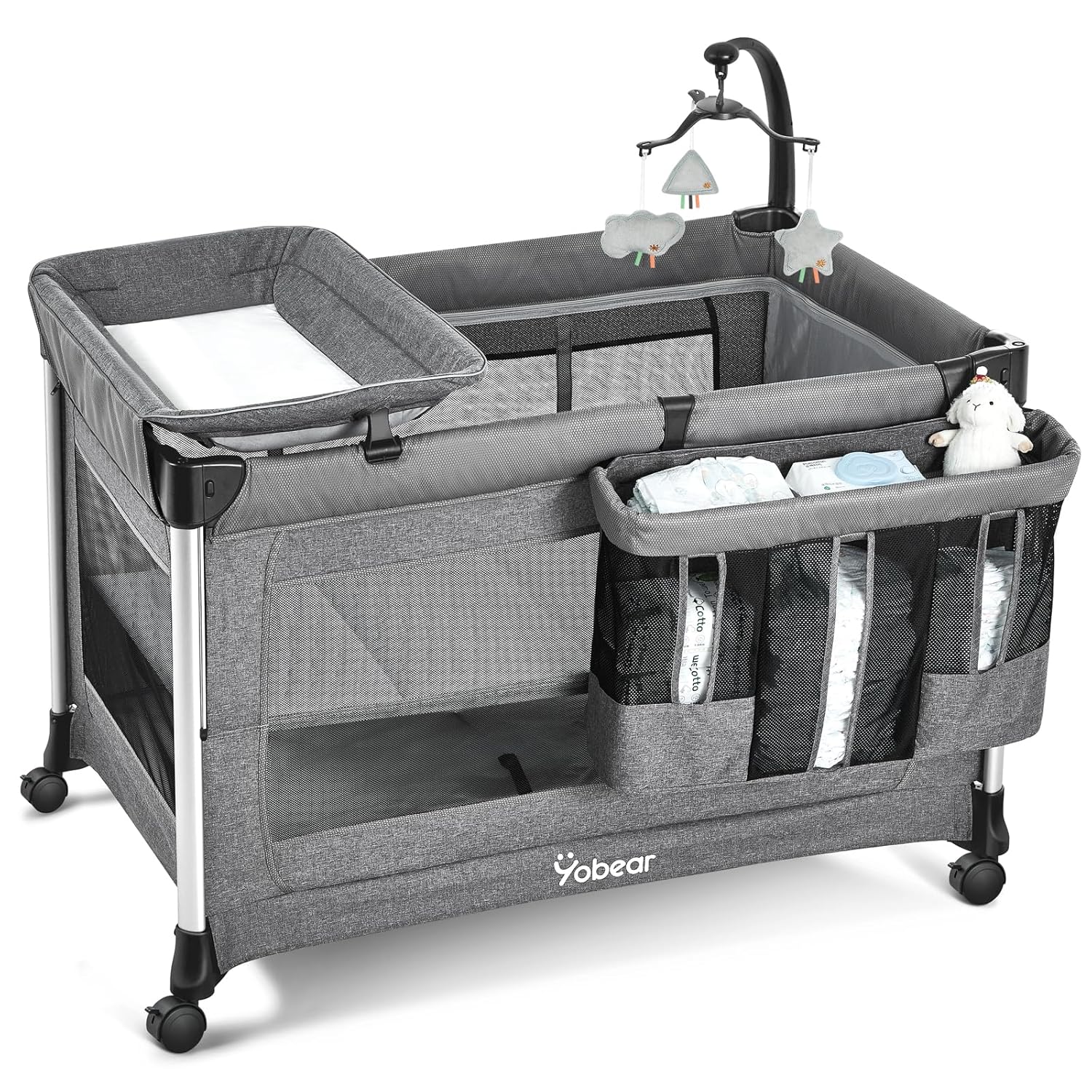 4-in-1 Baby Bassinet with Mattress - Versatile Playard Design