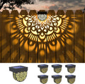 Solar Fence Lights Moon Pattern 6 Pack - Decorative Outdoor Deck
