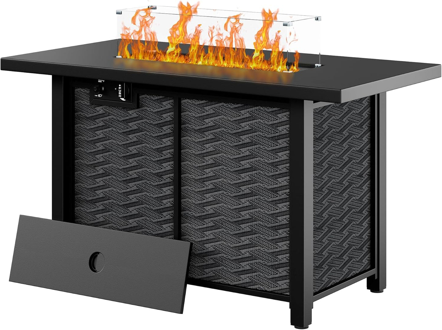 JAMFLY Propane Fire Pit Table 43 Inch for Outdoor Gatherings