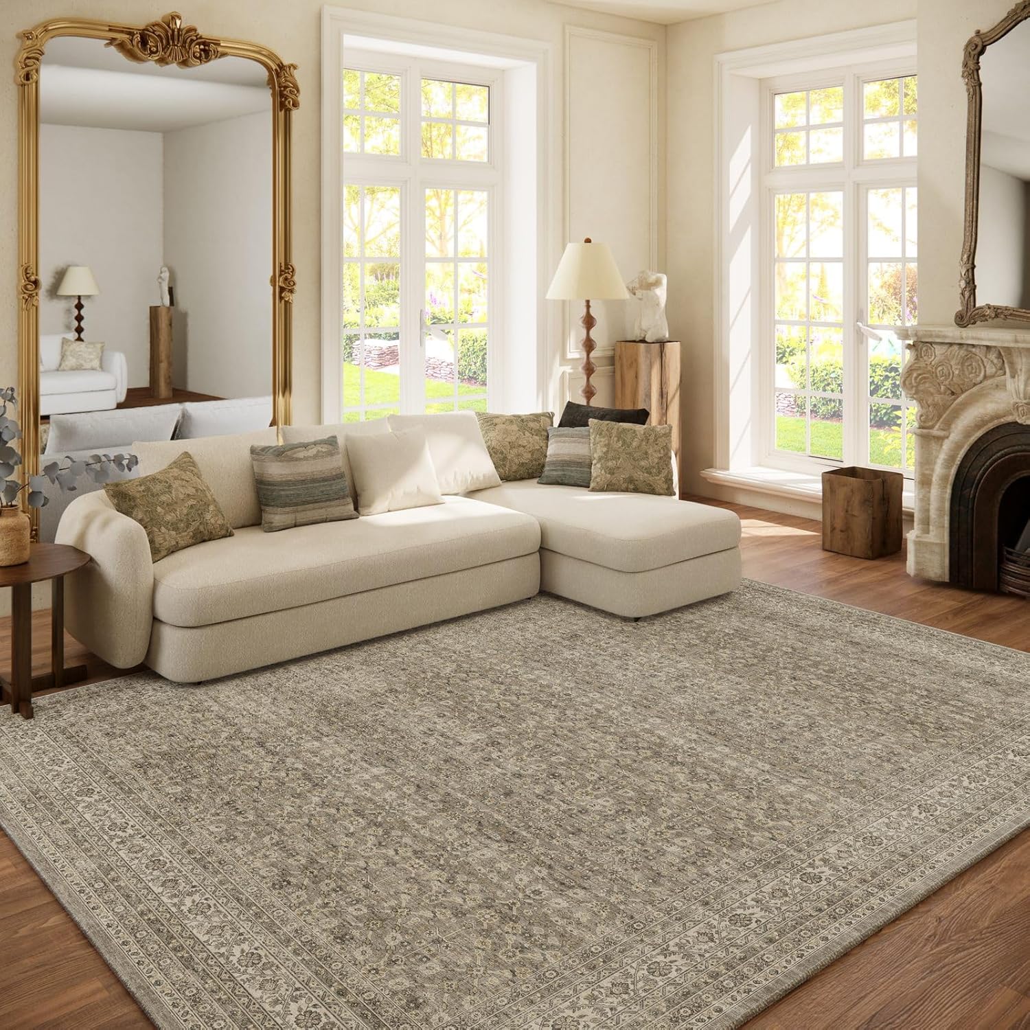 Washable Area Rugs for Living Room: Soft Vintage 6x9 Rug