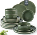 AmorArc Ceramic Dinnerware Set (18pc) - Handmade Reactive Glaze