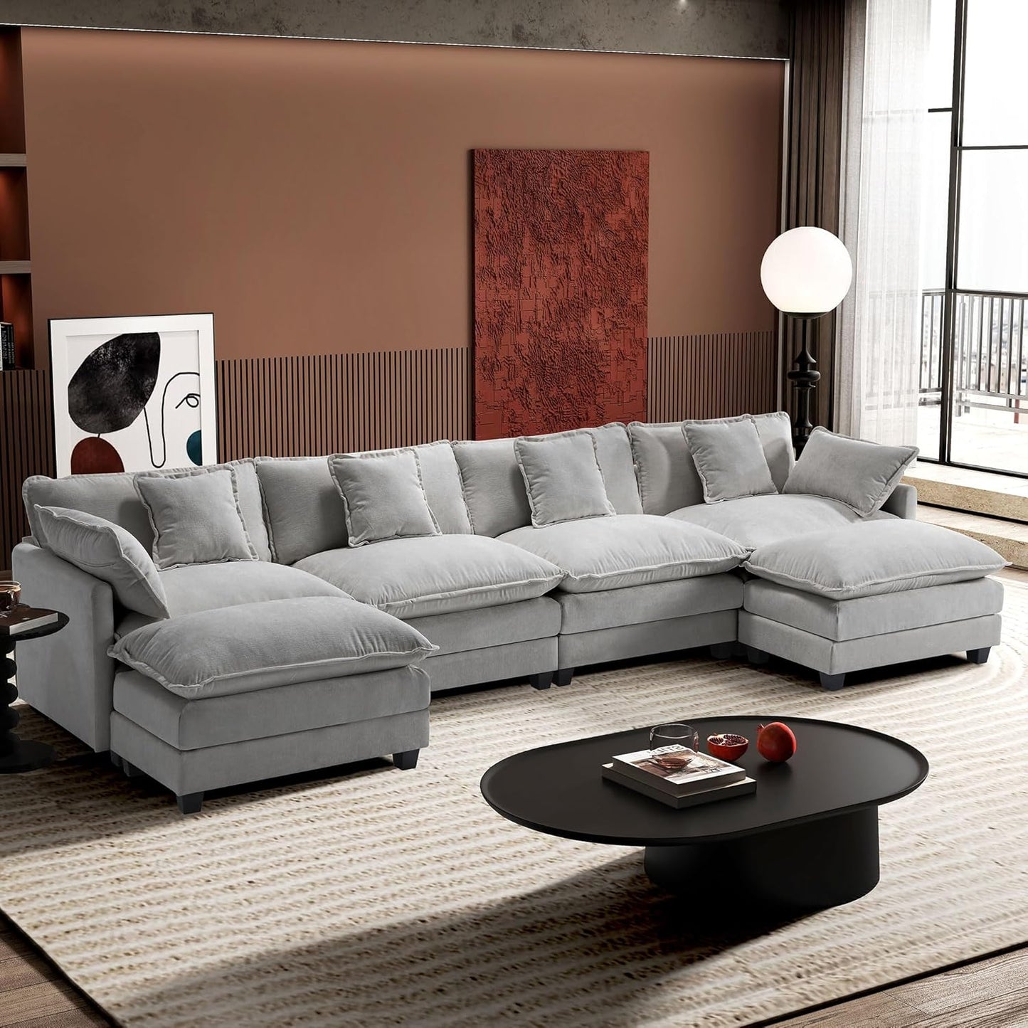 Ihanherry 146in U-Shaped Modern Sofa for Ultimate Comfort