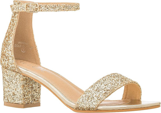 ILLUDE Womens Fashion Ankle Strap Kitten Heel Sandals - Adorable Style