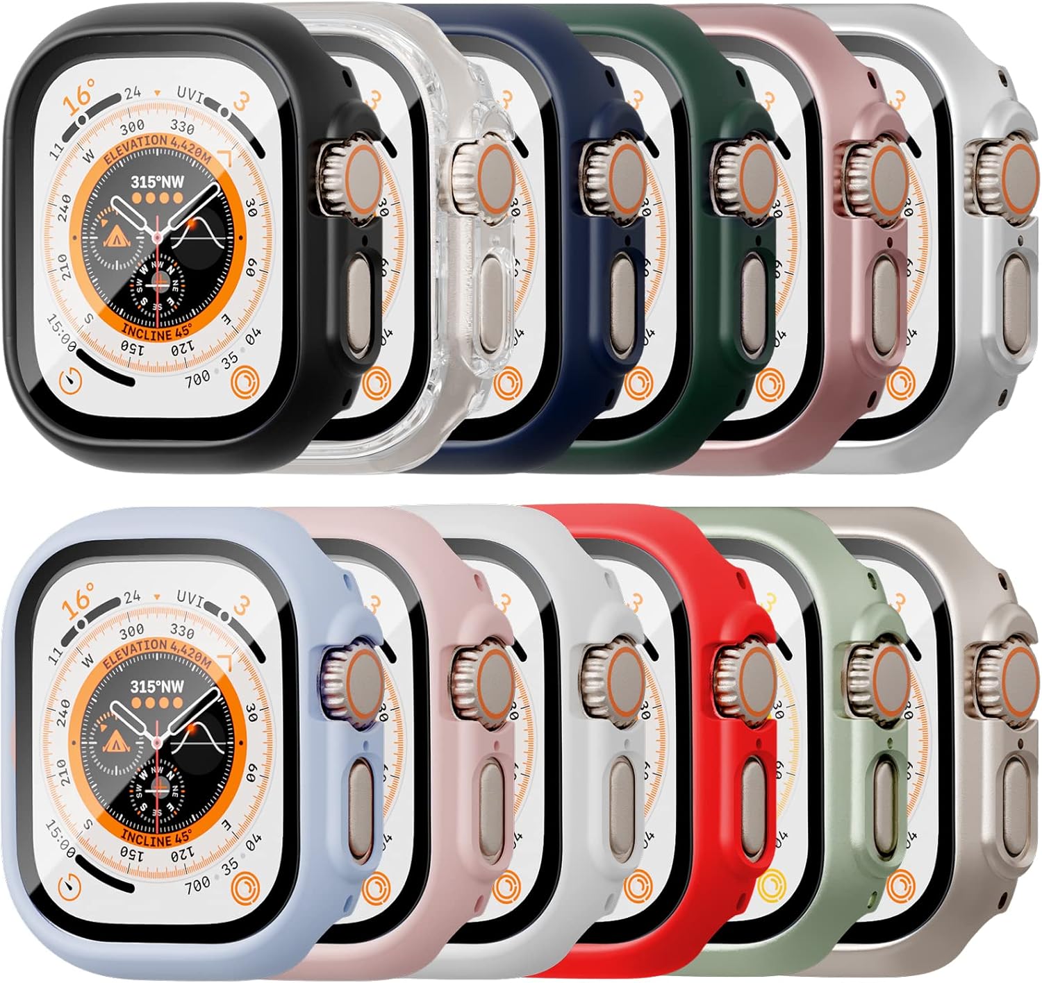 12 Pack Apple Watch Case with Glass Protector