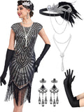 Women's Flapper Dresses 1920s Sequin Fringe Great Gatsby Dress