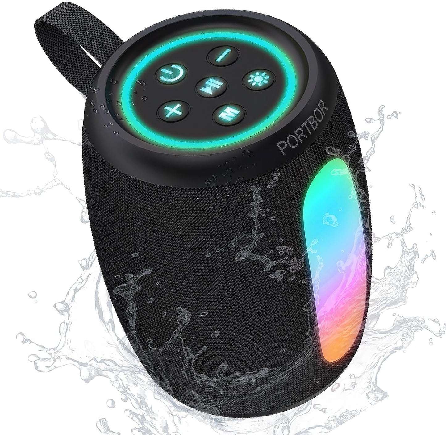 Portable Bluetooth Speaker - Immersive Sound & Lights, Waterproof, TWS Pairing - Great for Any Occasion! #PORTBOR
