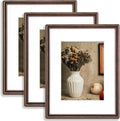 8.5x11 Picture Frame Set of 3 in Natural Solid Walnut Wood