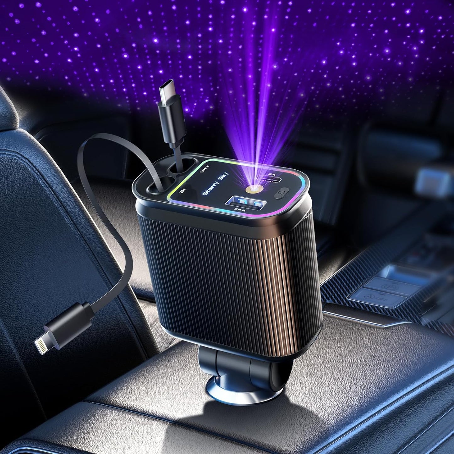 66W Starlight Fast Car Charger ~ iPhone, Pixel