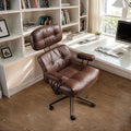 Faux Leather Executive Office Chair 350lb Capacity - Dark Brown Suede