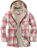 Women's Full Zip Fleece Flannel Jacket Plaid Sherpa Lined - Cozy