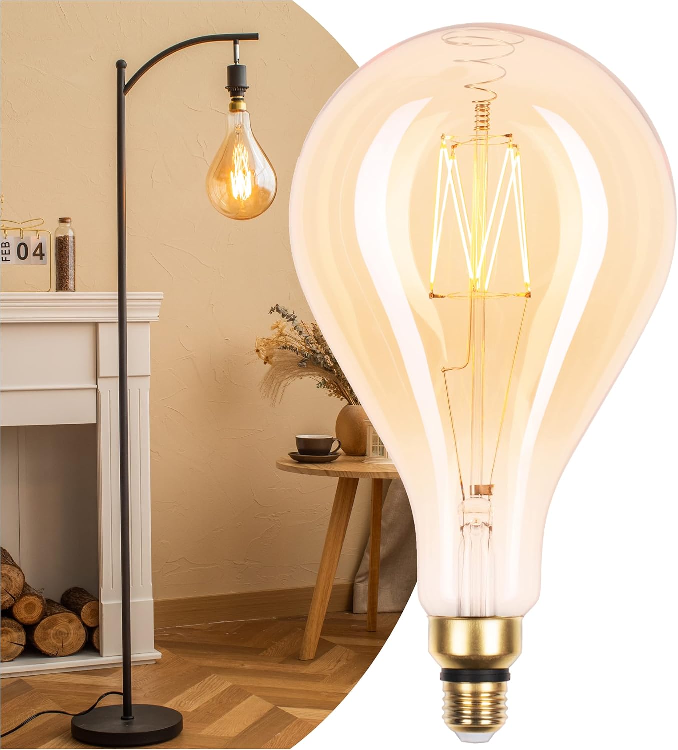 FLSNT LED Large Decorative Pendant Light Bulbs for Home Use