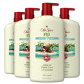 Old Spice Fiji Body Wash for Men 25 oz Pack of 4 - Fresh Coconut Scent