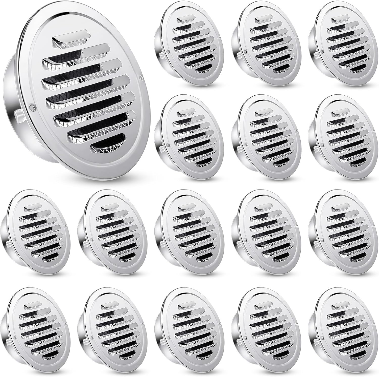 Zonon 18 Pcs Stainless Steel Soffit Vents for Home Use