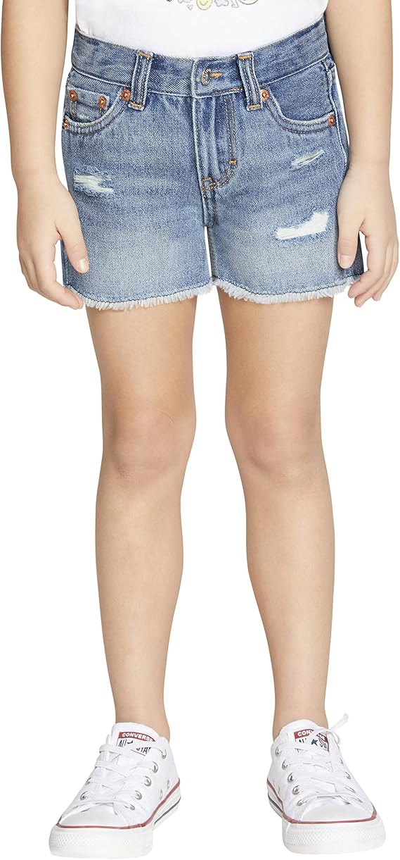 Levi's Girls' Girlfriend Fit Denim Shorty Shorts for Summer Fun