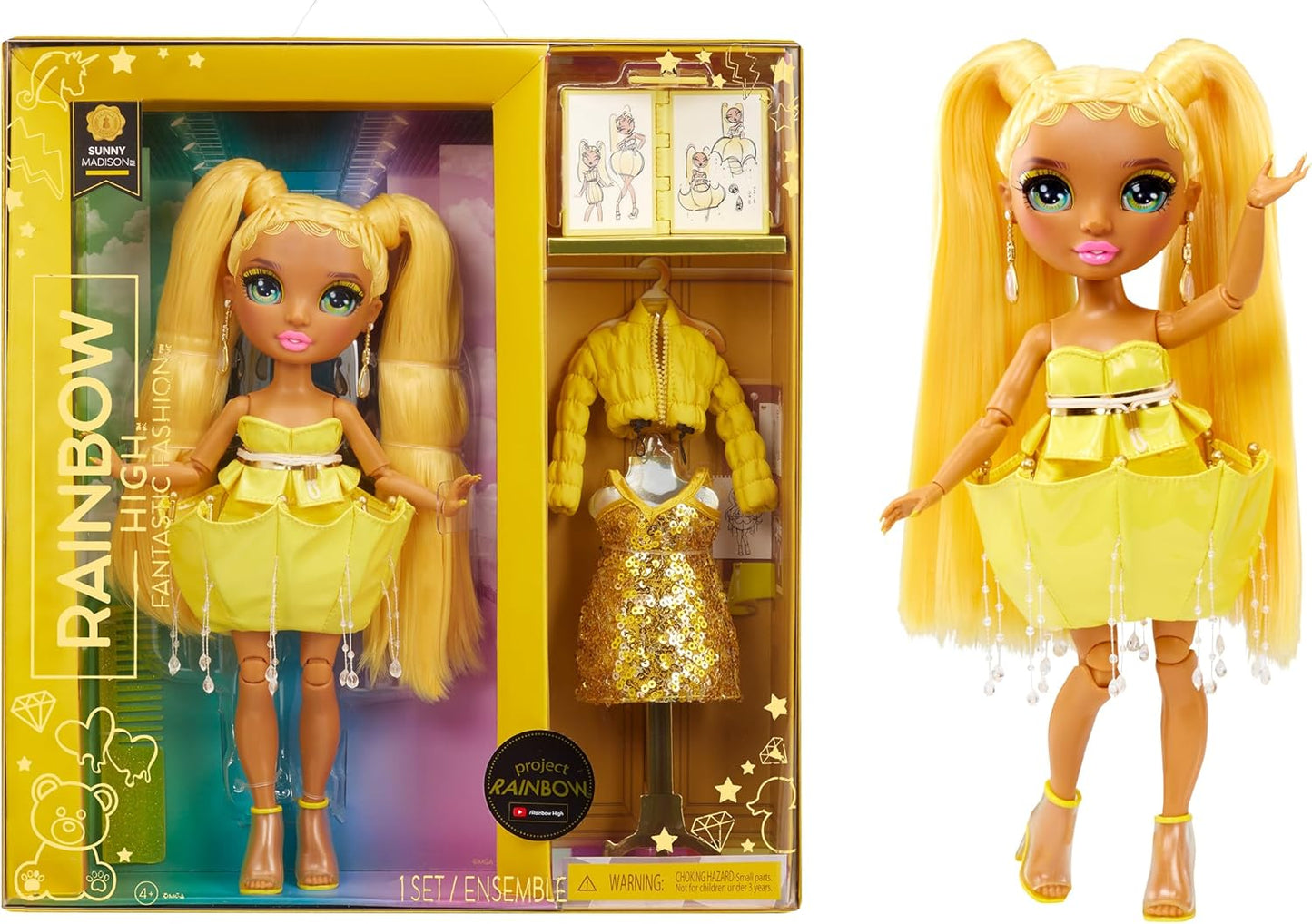Rainbow High Fantastic Fashion Sunny Madison Doll Playset for Kids