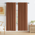 Rust Red Blackout Linen Curtains 72 in Length - Full Privacy