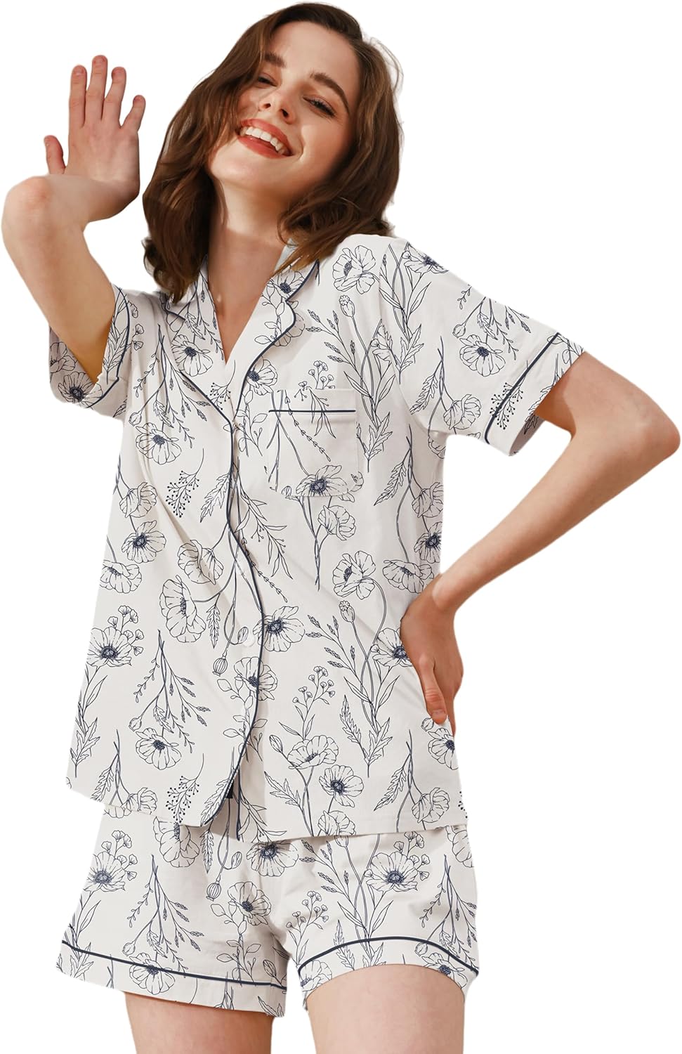 100% Cotton Pajamas for Women Sets Soft Sleepwear Loungewear