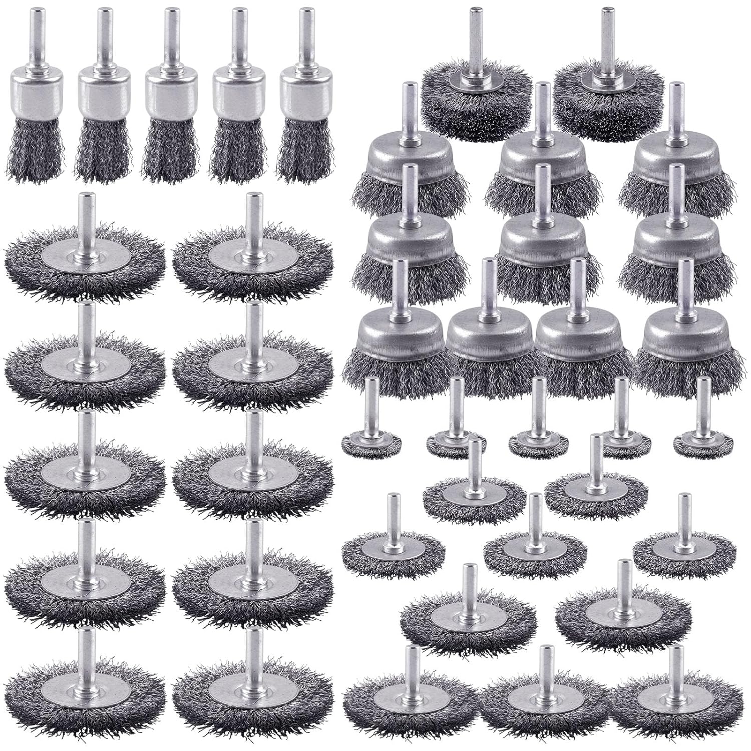 Rocaris 42 Pack Wire Brush Set for Rust Removal and Scrubbing