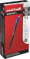 uni-ball 307 Retractable Gel Pens 0.5mm Blue, 12 Count - Smooth