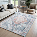 Area Rug for Living Room, 6x9 Non Slip Faux Wool Carpet