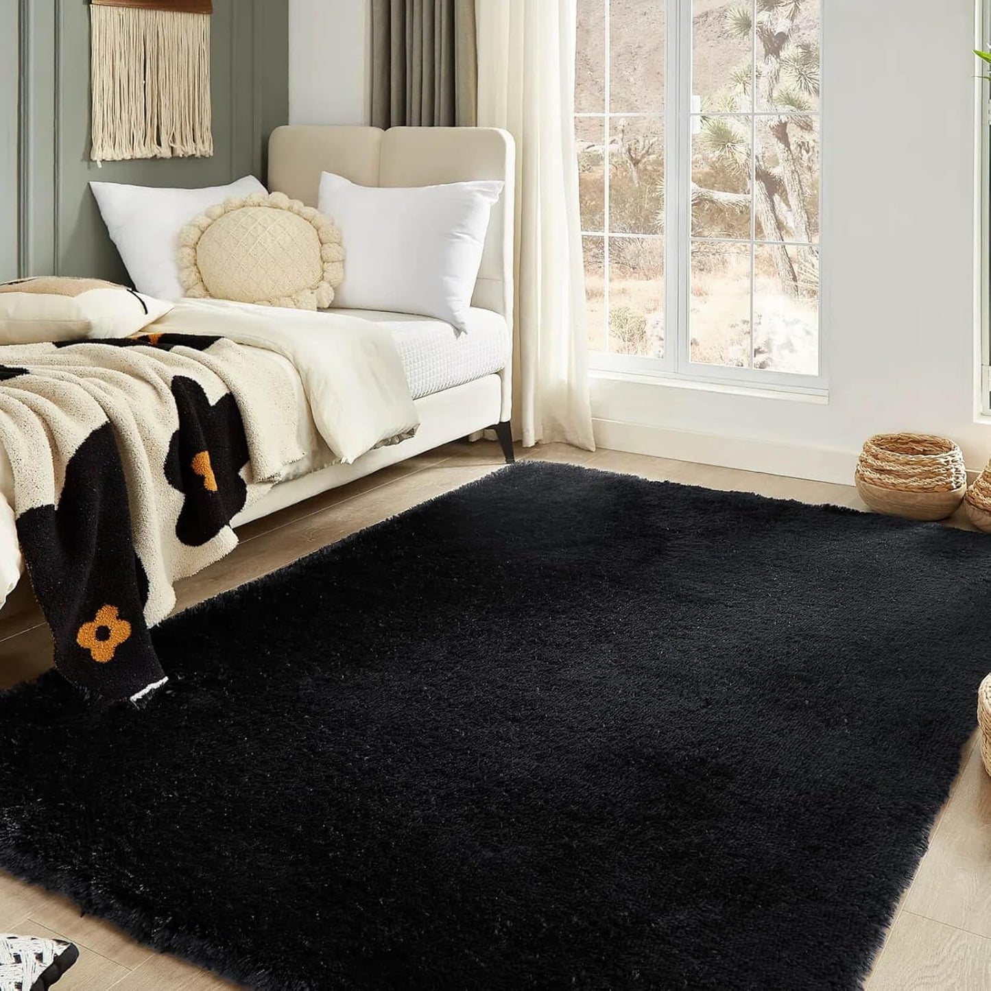 Floralux 5x7 Ultra-Soft Shag Rug for Bedroom and Living Room