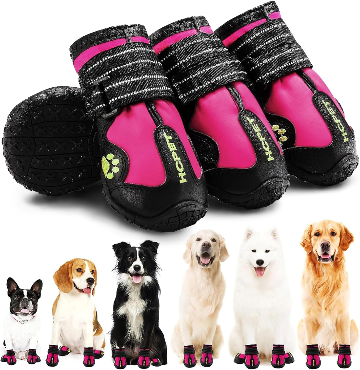 Hcpet Dog Shoes for Large Dogs - Waterproof Booties Size 7