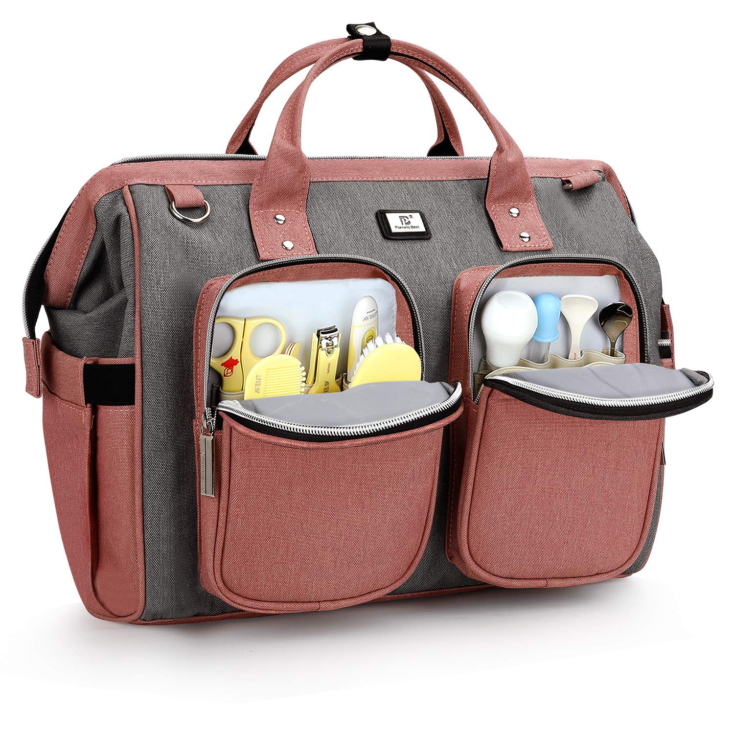 Stylish Large Portable Diaper Bag Totes with Changing Pad