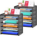 Paper Letter Tray 2 Pack 5-Tier Mesh Desk File Organizer - Sturdy